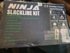 Ninja Warrior Obstacle Course for Kids – 2 X Ninja Slackline 50′ with 10 Accesso