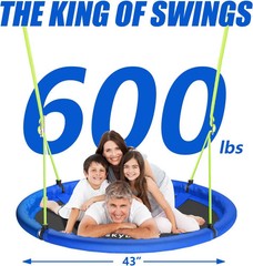43″ Tree Swing 600LB Weight Capacity with Hanging Carabiners, Waterproof Flying