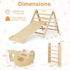 7-in-1 Indoor Climbing Toys for Toddlers w/ Reversible Ramp Sea Lion Rocker