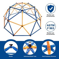 TOBBI Kids Jungle Gym Dome Metal Toddler Climbing Frame Sports Play Set for Gift