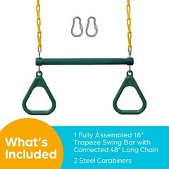 Swing Sets for Backyard, 18″ Trapeze Swing Bar & 48″ Heavy Duty Chain with Locki