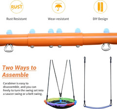 Durable Backyard Swing Set – 440Lbs Capacity with Saucer & Belt Swings