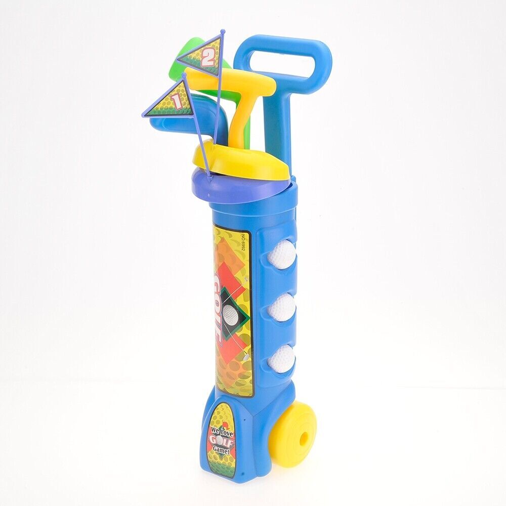 KidPlay Products Kids Toddler Outdoor Golf Club Pretend Play Set – Blue