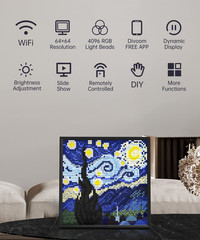 64 X 64 LED Panel Digital Frame Wifi Pixel Cloud APP Control Gaming Room