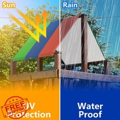 Alpurple Swing Set Tarp 52″x90″ Green Blue Red Playground Roof Canopy