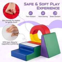 5 Pieces Foam Climbing Toys, Colorful PU Leather Climbing Blocks for Toddlers