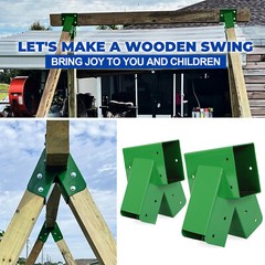 (Set of 2) Brackets 1-2-3 A-Frame Swing Green Powder-Coated Heavy Duty Steel