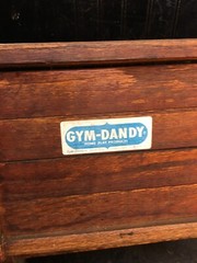 Vintage Bent Wood Slatted Childs Swing Set Seat GYM DANDY Folding Free Shipping