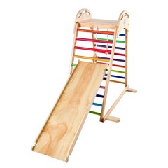VEVOR Indoor Playground Jungle Gym 4-in-1 Wooden Indoor Playground Playset