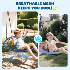 750lbs 40″ Spider Web Saucer Tree Swing for Kids Adults, Outdoor Net Swing wi…