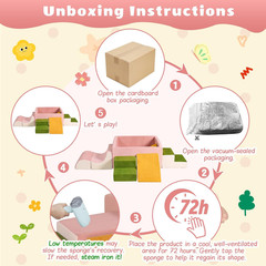 Pink Foam Climbing Blocks Set for Toddlers – Indoor Play Gym 6PCS
