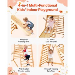 Indoor Playground Jungle Gym 4-in-1 Toddlers Climber Playset for Kids