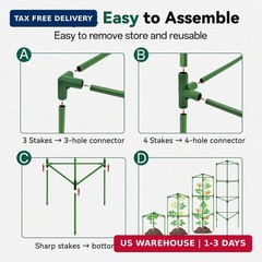 Halatool 6 Pack Tomato Cages for Graden 60 Inch, Adjustable Metal Tall Heavy Dut