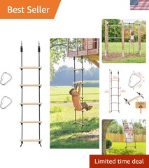 5.58ft Hanging Rope Ladder with Non-Slip Grip – Ideal for Kids’ Climbing Games