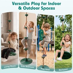 Tree Swing 330LB, Rope & Platform Set with Carabiner, Green
