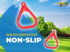 SWING SET STUFF PLASTIC TRAPEZE RINGS RED (PAIR) playground accessory wood 0005