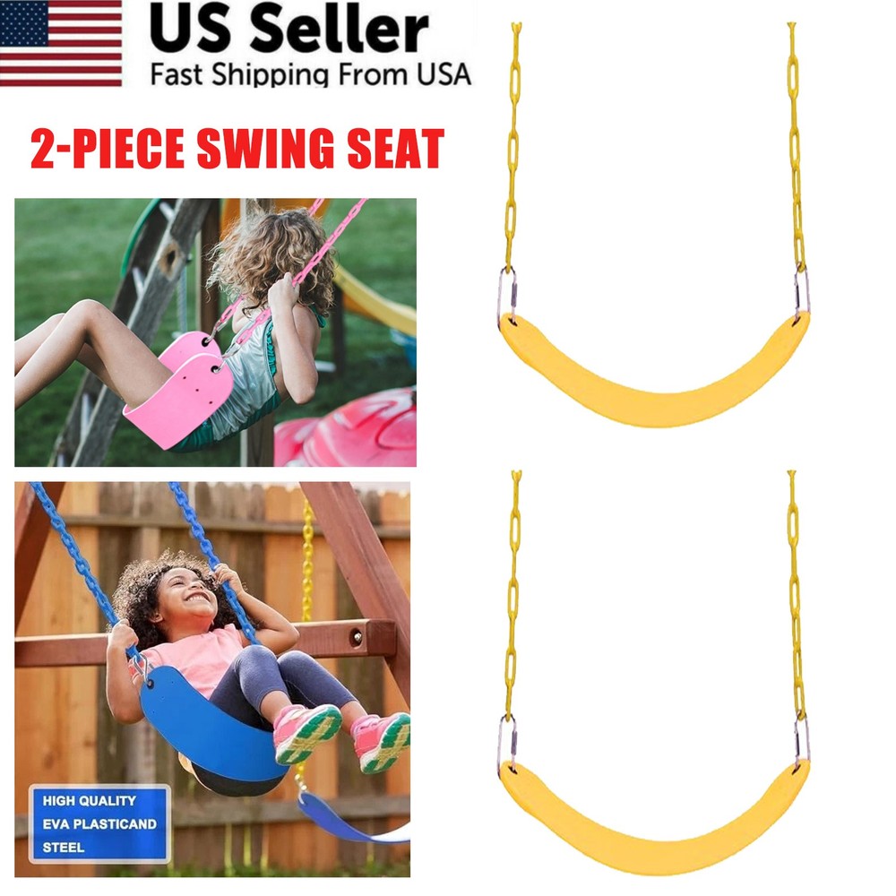 Pack of 2 Heavy Duty Children Swing Seat Set Replacement Kit Including Chains