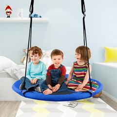 Goplus 40″ Kids Hanging Chair Swing Tent Set Hammock Nest Pod Seat Blue