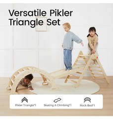 Pikler Triangle Set Indoor/Outdoor Kids Climbing Toy