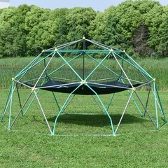 13ft Kids Dome Climber for Outdoor Play – 1000LB Rust Resistant Steel w/ Hammock
