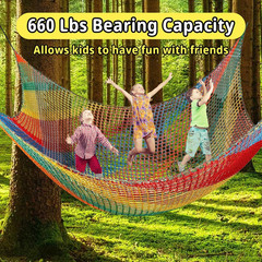 Climbing Net 14.7′ X 9.8′, Double Layers Playground Safety Net for Kids, Multico