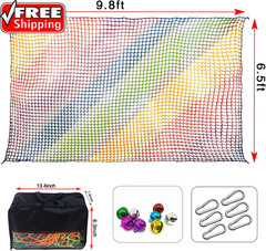 Climbing Cargo Net, 6.5′ X 9.8′ Double Layers Playground Safety Net, Kids Backya
