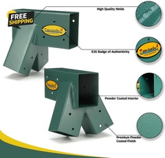 Easy 1-2-3 A-Frame 2 Brackets for Swing Set with All Mounting Hardware, Green