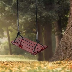 Wooden Swing Seat Nostalgic Outdoor Wood Swing for Kids Tree Swing for Adults