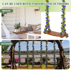 2x Wooden Tree Swings for Adults, 24×10″ Heavy Duty 500lb, Flower Accents
