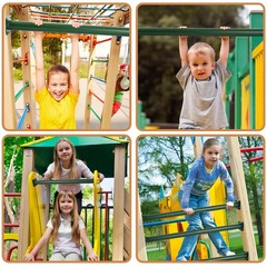 16.5″ Outdoor Monkey Bars for Backyard – Set of 12,Green Metal Outdoor/Indoor…