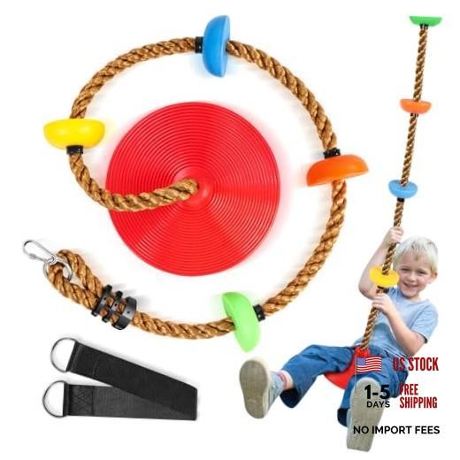 Climbing Rope Tree Swing with Platforms and Swing Seat Outdoor Red-brown Rope