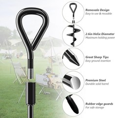 4 Pack 30″ Ground Anchors Black Screw-In Earth Anchor w/ T-Handle _ SALE OFF