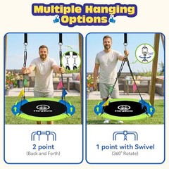 43 Inch Tree Swing, 900lbs Weight Capacity Saucer Swing Sets Green and Blue