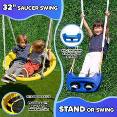 Taylor 700Lbs Galvanized Metal Swing Set for Kids for Backyard & Outdoors with T