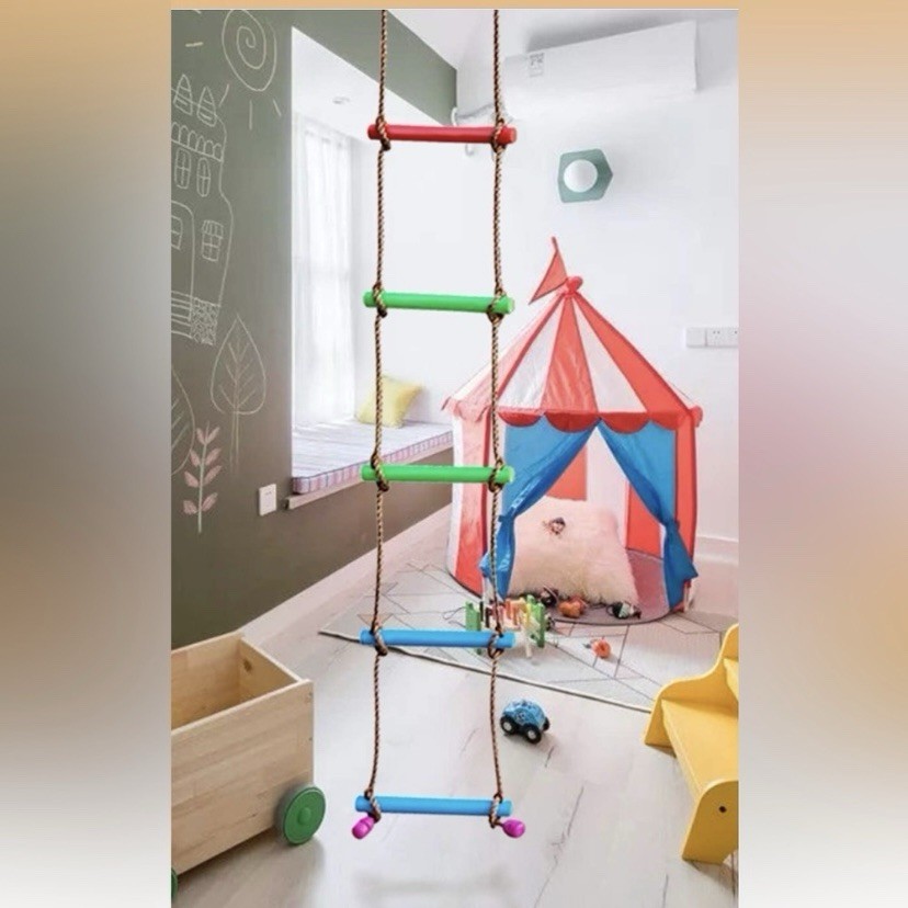 RAINBOW CRAFT 6.6FT CLIMBING ROPE LADDER NINJA LADDER FOR KIDS – NEW