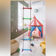 RAINBOW CRAFT 6.6FT CLIMBING ROPE LADDER NINJA LADDER FOR KIDS – NEW