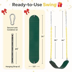 Swing Seat Kits – Heavy Duty Coated Chains for Kids Adults, Supporting 330 lb…
