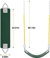 Outdoor Swing Set Replacement Seats – 66 Inch Anti-Rust Chains, 250lb Capacity