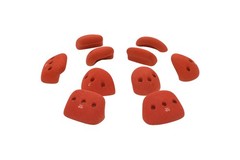 Atomik Rock Climbing Holds Set of 10 Medium Screw-On Basic Jugs in Rust