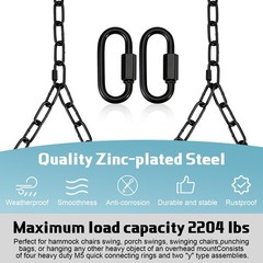 Heavy Duty Porch Swing Hanging Chain Kit (2 Pack) 1500 Lbs Capacity, Up to 7….