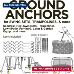 Metal Ground Anchor Kit – 4pcs Auger-Style 12 3/4″ ea. All Hardware Included. Ea