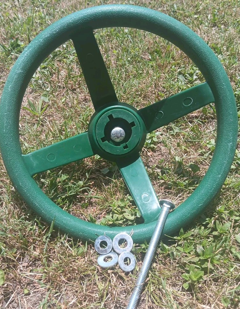 Gorilla Playset Green Steering Wheel Kit With Hardware-Compatible With Anything