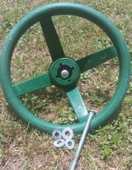 Gorilla Playset Green Steering Wheel Kit With Hardware-Compatible With Anything