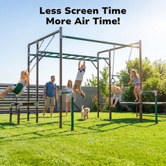Swing Set Monkey Bars with Trampoline Belt Swing Heavy Duty for Backyard Playset