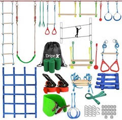 Dripex 65FT Ninja Warrior Obstacle Course For Kids