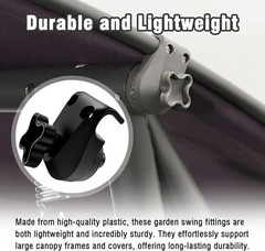 2Pcs Swing Canopy Replacement Parts Porch Patio Outdoor Swing Frame Plastic