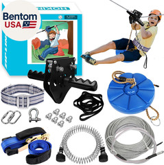Zip Line Kit for Kids Adults : 100FT up to 380Lbs – Quick Tighten Zipline for Ba