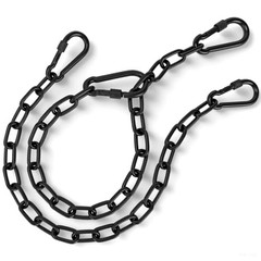 2 Pack 25in Hanging Swing Chain with 4 Carabiners, 440LB 2 Pack (25inch) Black