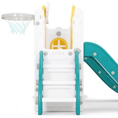 Kids Double Slides and Swing Set Toddler Climb Playset Outdoor Indoor Playground