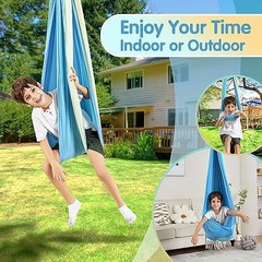 Sensory Swing, Indoor & Outdoor Sensory Swing for Kids & Adults, Double Yellow